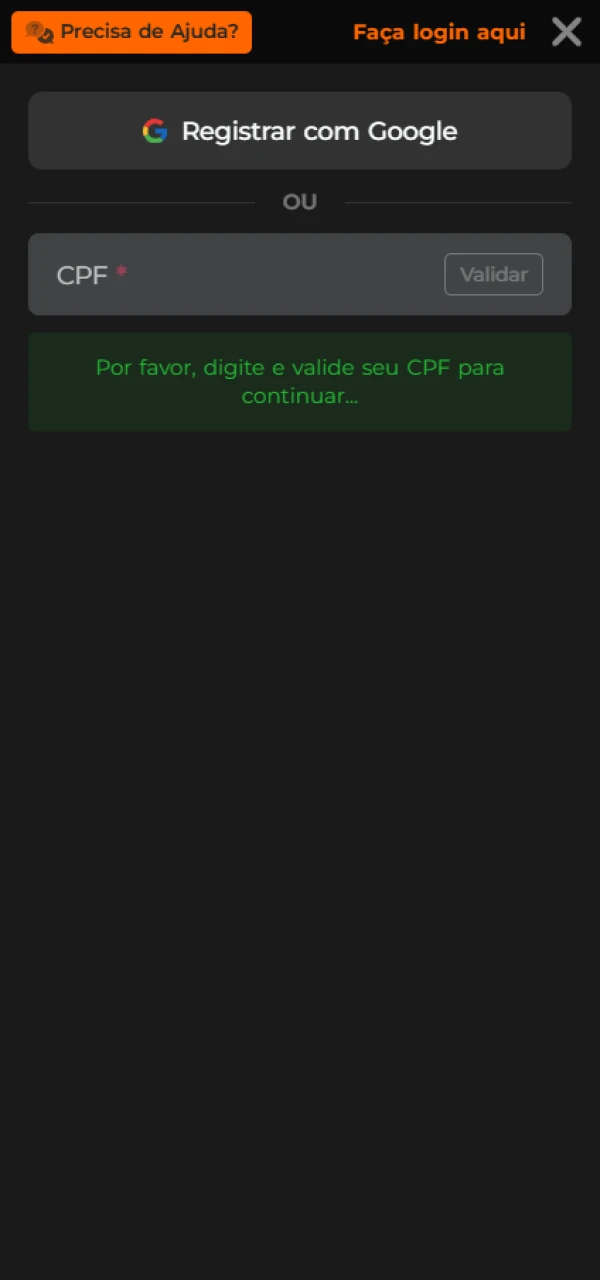 Escolha o método de registo no site EsportivaBet.